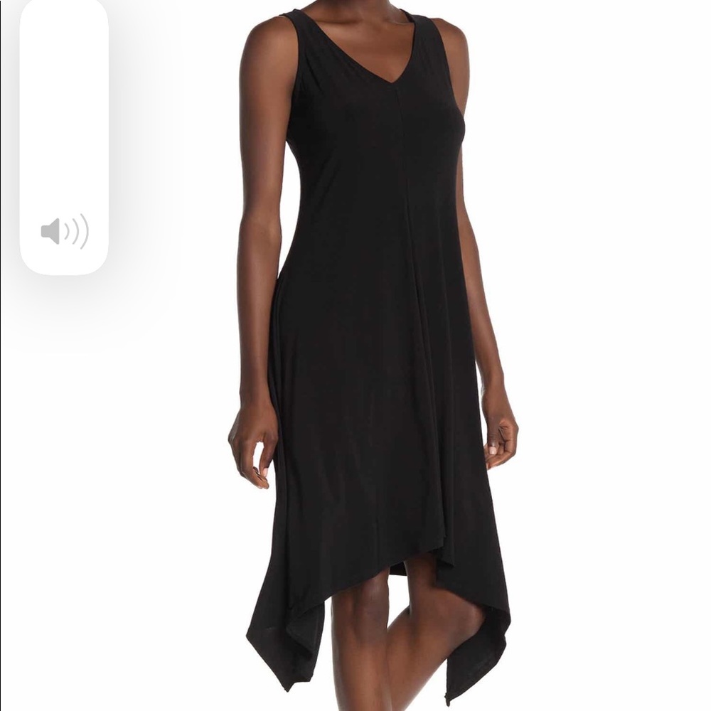 V-neck Asymmetrical Midi Dress